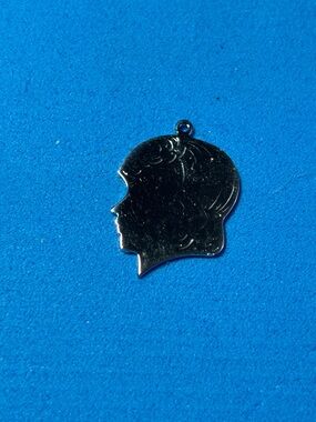 Silhouette Head Charm - Silver Finish